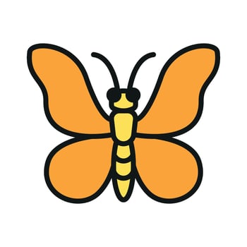Abstract butterfly icon embodies artistic expression, imagination, and delicate movement in digital designs. vector