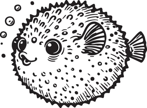 Puffer Fish Illustration. vector