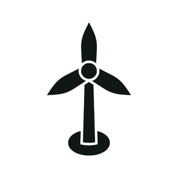Wind power icon represents sustainability, eco-conscious energy, and green technology for renewable projects. vector