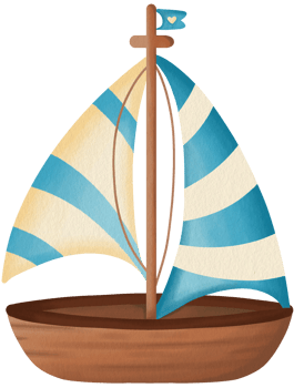 Wooden Sailboat.Cute Sailboat ,Striped Sailboat,Whimsical Sailboat,Nautical Sailboat png