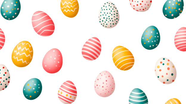 Easter eggs colorful pattern, decorated, festive, spring, holiday, cut out transparent png