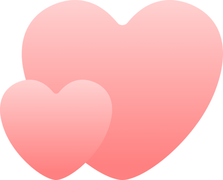 Pink couple heart icon png