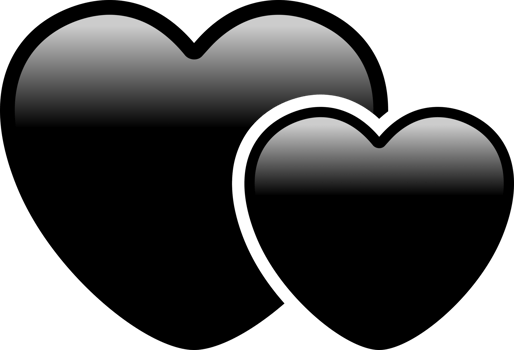 Black couple heart icon png
