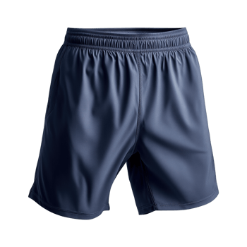 Navy Blue Athletic Running Shorts with Elastic Waistband Isolated on Transparent Background png