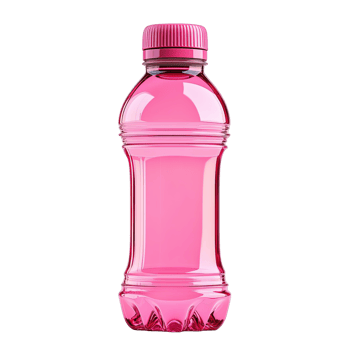 Stylish Fluorescent Pink Plastic Bottle Isolated on a Transparent Background png
