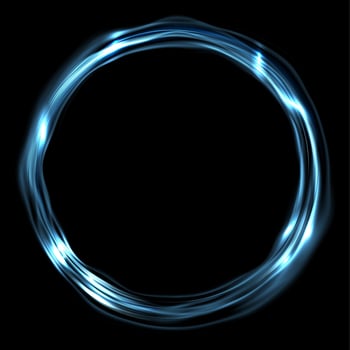 Blue glossy iridescent ring circle vector