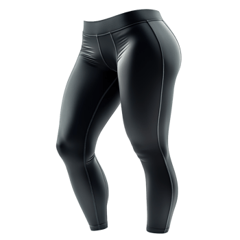 Black Workout Leggings with Elastic Waistband and Stretchable Fabric Isolated on Transparent Background png