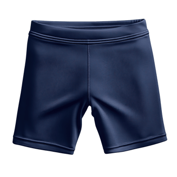 Mens and Womens Navy Blue Compression Shorts with Stretchable and Breathable Material Isolated on Transparent Background png