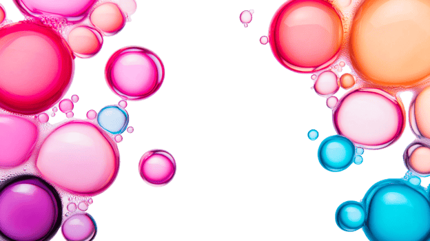 Colorful soap bubbles texture frame illustration, cut out transparent png