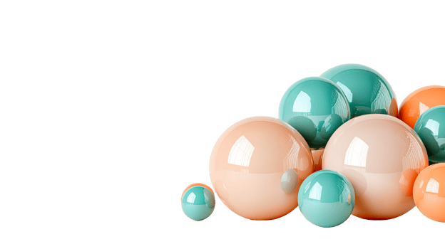 Glossy Spheres Abstract Composition Rendering , cut out transparent png