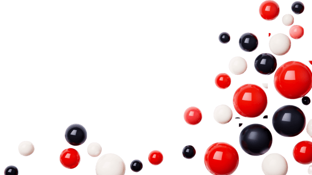 Colorful balls on a black background, glossy spheres, modern art, cut out transparent png