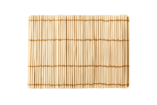Brown bamboo mat, cooking oriental, background japanese, cut out transparent png