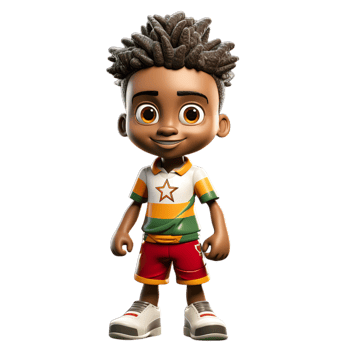 A cartoon boy in a soccer uniform png
