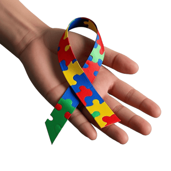 Hand Holding Autism Awareness Ribbon Isolated On Transparent Background png