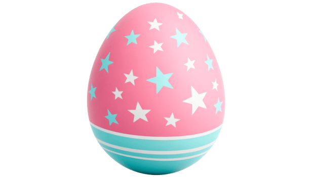 Colorful decorative egg with stars for festive occasions png
