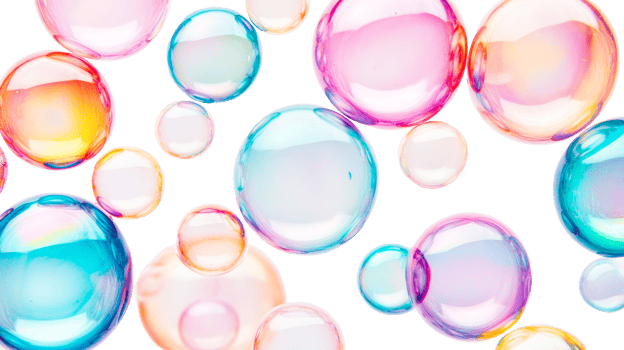 Colorful soap bubbles on a transparent background png