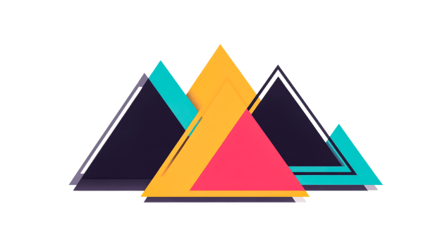 Colorful abstract triangles forming a geometric design png