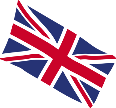 UK flag gracefully fluttering in the wind png