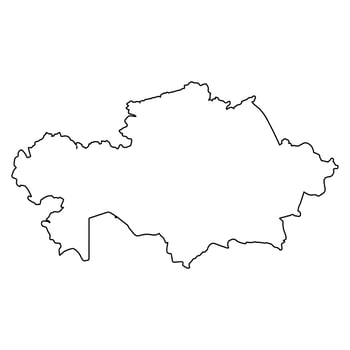 Blank Kazakhstan map outline, perfect for infographics, education, and design vector