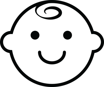 Simple Cartoon Baby Face Illustration png