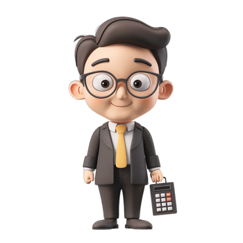 A cartoon character holding a calculator png