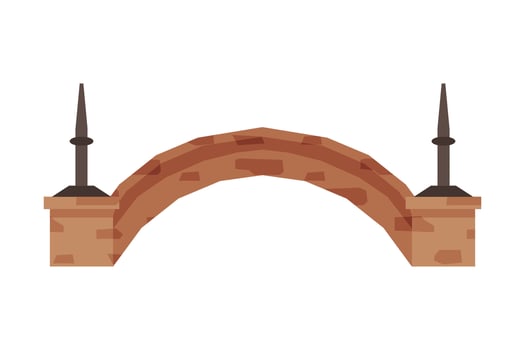 Medieval Stone Bridge, Element of Ancient Architecture Illustration vector