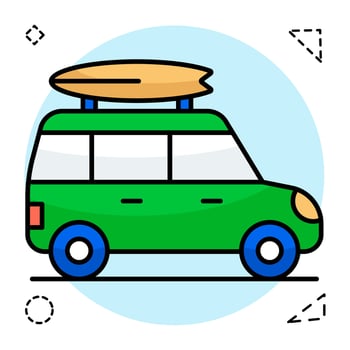 Modern Flat Circular design icon of road trip vector