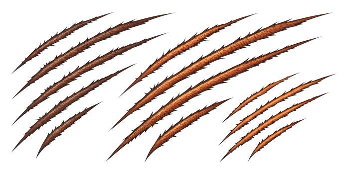 Fierce brown animal claw marks scratches texture transparent background perfect for designs png