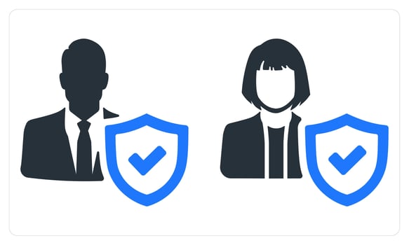 Insublue Man and Insublue Woman in blue color vector