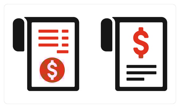 Invoice and Bill in red color vector
