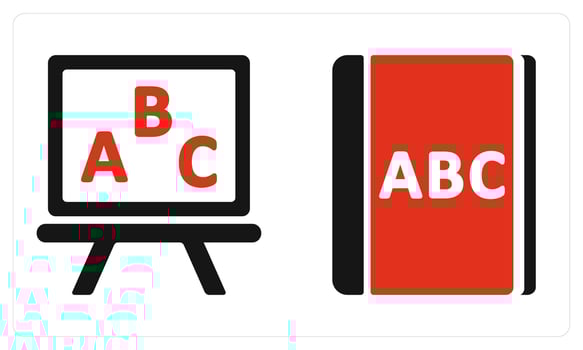 English Class and English Book in red color vector