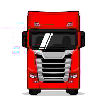 trailer truck vehicle front view vector