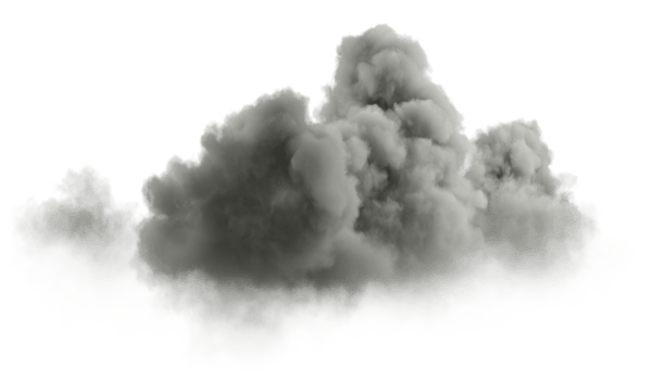 Cutout overcast darkness clouds rainstorm on transparent backgrounds 3d rendering png