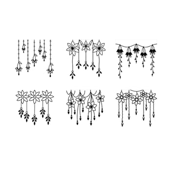 Elegant cascading flower divider for digital designs, borders, and decorations. vector