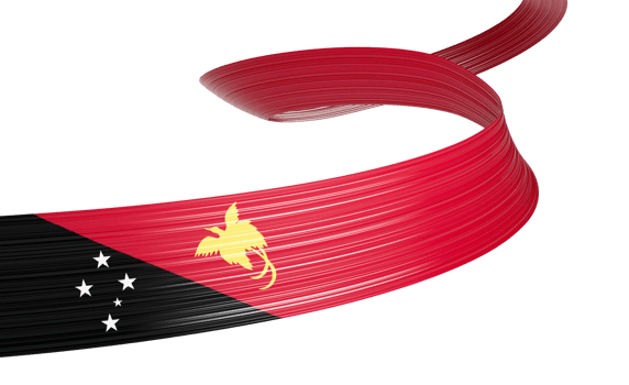 Flag Of Papua New Guinea 3d Wavy Shiny Ribbon Flag 3d Illustration png