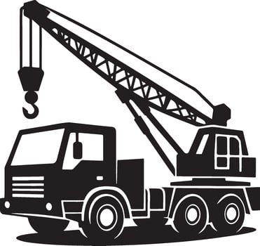 Crane Truck Illustration. vector