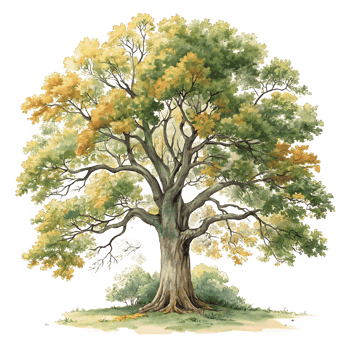 Sycamore Tree in Autumn Glory Vibrant Art of Nature Beauty png