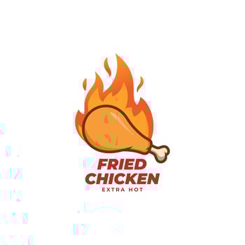 Chicken feet logo for fast food restaurants. Grilled chicken label. vector