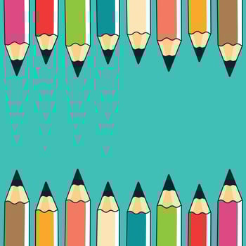 colored pencils flat illustration. vector