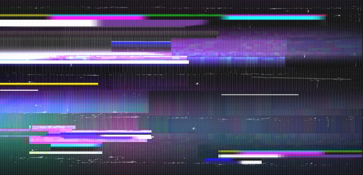 Multicolor pixel damage overlay texture. Retro white noise bg. TV pixel noise. TV loses signal. Error. No signal .Tv distortion . vector