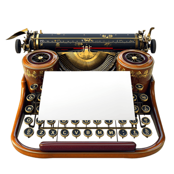 Vintage antique typewriter classic intricate detailed mechanical nostalgicistic historical design png