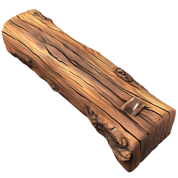 Rustic wooden log piece natural rough texture for fireplace decoration png