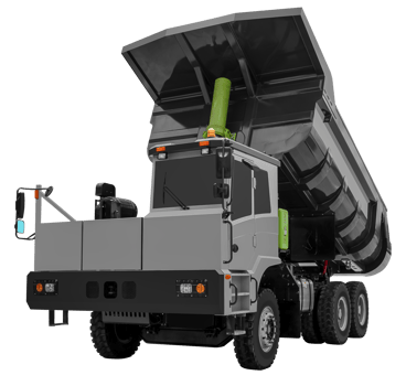 Front view gray dump truck png
