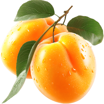 Fresh ripe apricots green leaves for delicious natural sweetness png