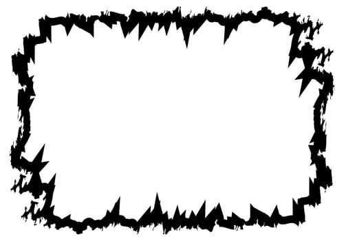 border frame with grunge texture, stain ink for the halloween banner frame vector