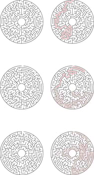 Circular Maze Solutions Puzzles, Paths, and ProblemSolving Strategies vector