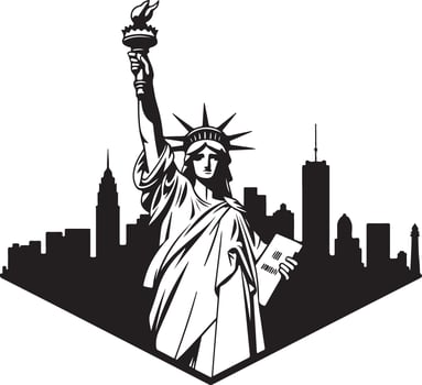 Statue of Liberty Outline New York City Symbol vector