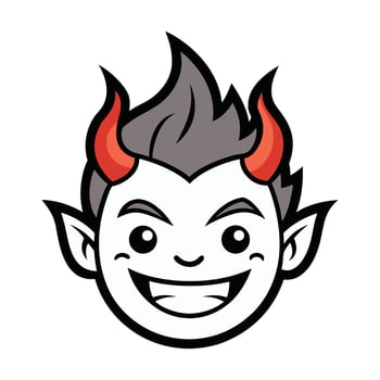 Cute Cartoon Devil Child Face Design vector