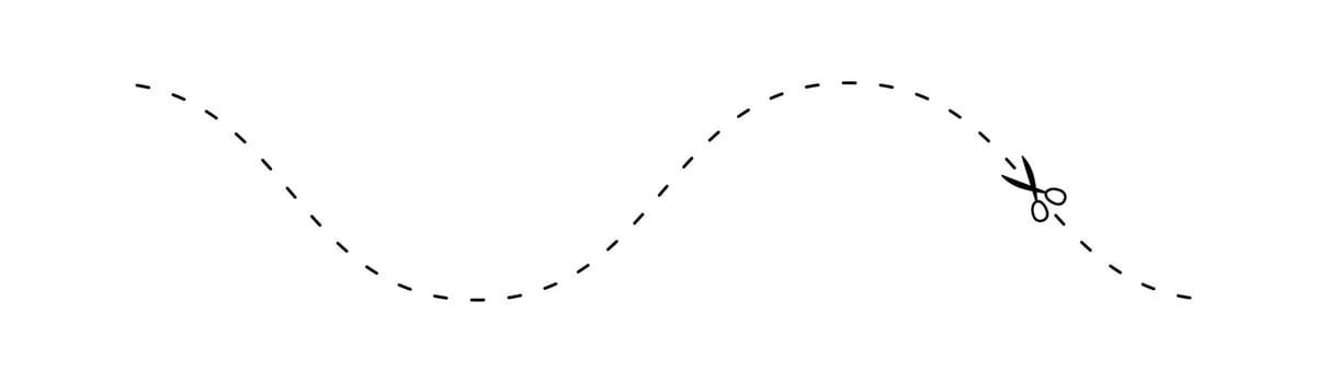 scissors on a dashed line, dash line and scissors, dot outline and scissors vector