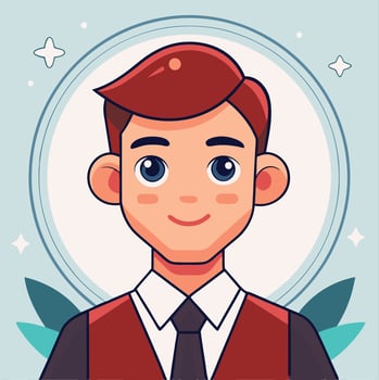 Cartoon Businessman with Red Vest Illustration Design vector